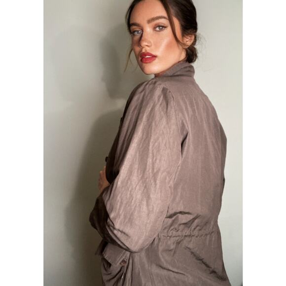 Loro Piana Storm System Brown Mid-length Jacket Luxury Wool/ Linen/ Silk ~ Sz 42 - Picture 2 of 12